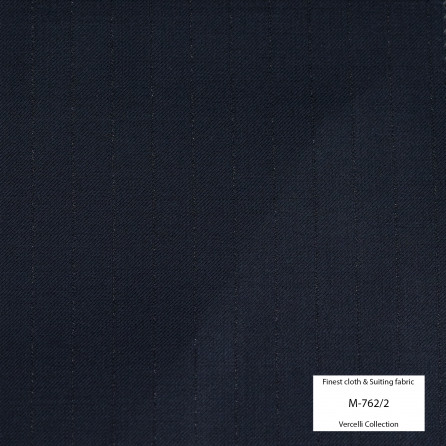 M762/2 Vercelli VII - 95% Wool - Xanh đen sọc ẩn ánh kim